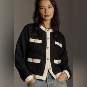 Anthropologie Etttwa Black and White Jacket Size Small